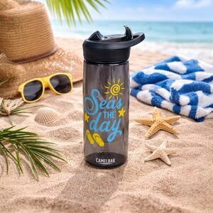 Camelbak Eddy+ Seas the Day Beach 25oz. Charcoal Water Bottle